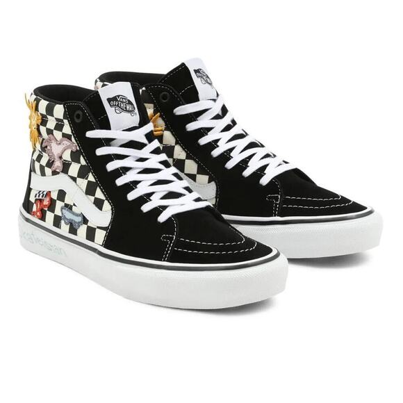 Vans SK8 Hi Skateistan Checkerboard Men's Classic Skate Shoes Size 12 - Picture 3 of 8